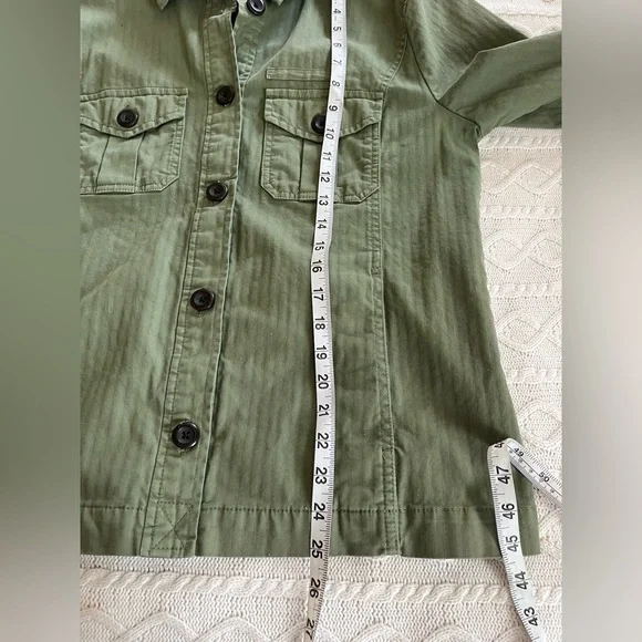 GAP Olive Green Cotton Women's Long Sleeve Jacket Size Medium - Picture 12 of 16